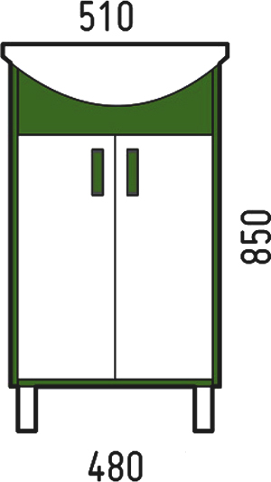 Тумба для комплекта Corozo Спектр 50, зеленая