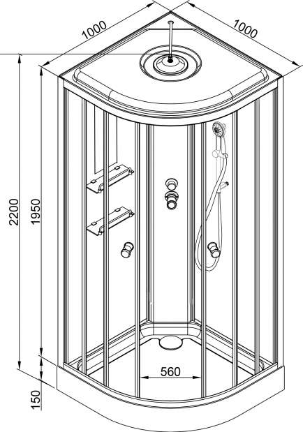 Душевая кабина DETO EM1510GM