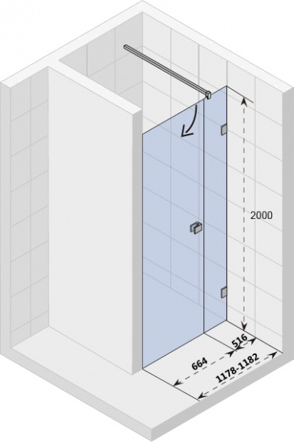 Душевая дверь Riho Scandic 118.2x200 (GX0722001)