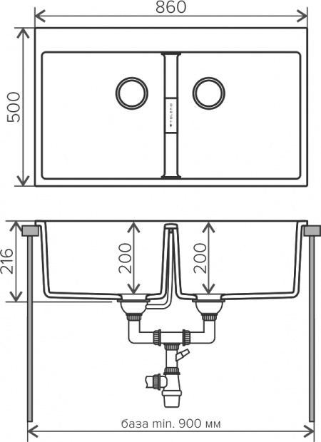 Мойка кухонная Tolero Loft TL-862/823 темно-бежевая