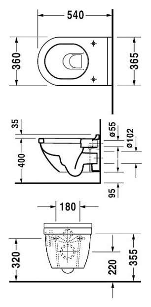 Чаша унитаза  Duravit Starck 3 (22250900001)