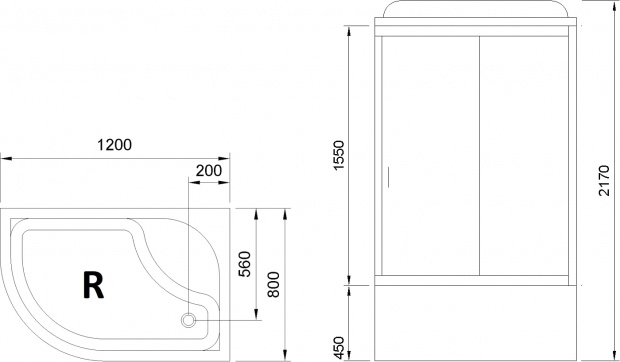 Душевая кабина Royal Bath BK RB8120BK5-WT-R