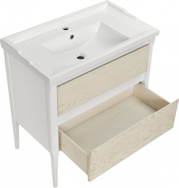 Комплект мебели ASB-Woodline Лорена 80 белый/бежеый