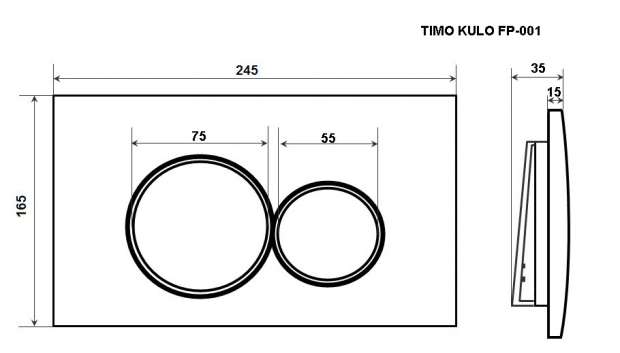 Клавиша смыва для унитаза TIMO KULO (FP-001MB) matt black