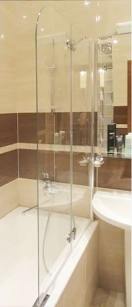 Шторка на ванну GuteWetter Lux Pearl GV-102A правая 90 см стекло бесцветное, профиль хром