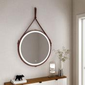 Зеркало круглое Art&Max Milan 80 коричневый ремень