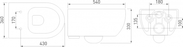Унитаз подвесной BERGES WASSERHAUS EGO XL (082124)