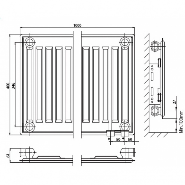Радиатор стальной Kermi FKV (FKV 100410)