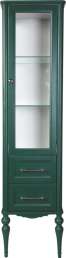 Шкаф-пенал ValenHouse Эстетика R, витрина, зеленый, ручки хром
