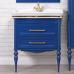 Комплект мебели ValenHouse Эстетика 80, синяя, подвесная,  ручки золото - фото №3