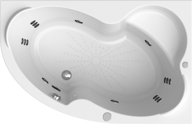 Акриловая ванна Radomir Vannesa Massage Ирма 150х97, с каркасом, экраном и полотенцедержателем, актив, R