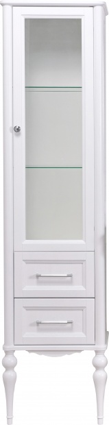 Шкаф-пенал ValenHouse Эстетика R, витрина, белый, ручки хром