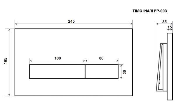 Клавиша смыва для унитаза TIMO INARI (FP-003) chrome