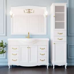 Комплект мебели ValenHouse Эллина 120 белая, фурнитура золото