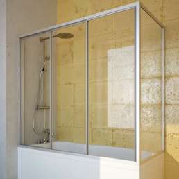 Шторка на ванну GuteWetter Practic Part GV-413 левая 150x80 см стекло бесцветное, профиль матовый хром