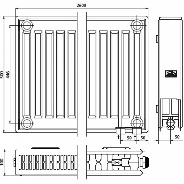 Радиатор стальной Kermi FKV (FTV220502601R2K)