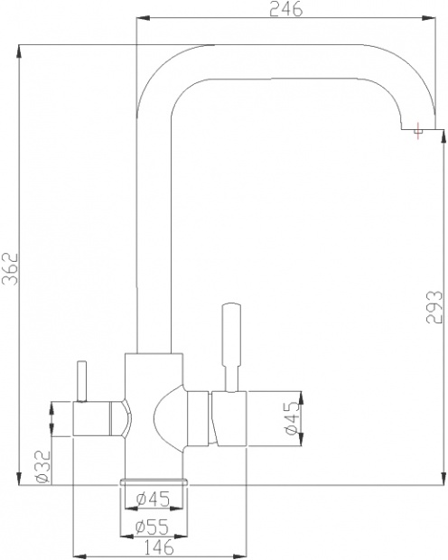 Смеситель для кухонной мойки Steel Hammer (SH 715 BLACK BR)