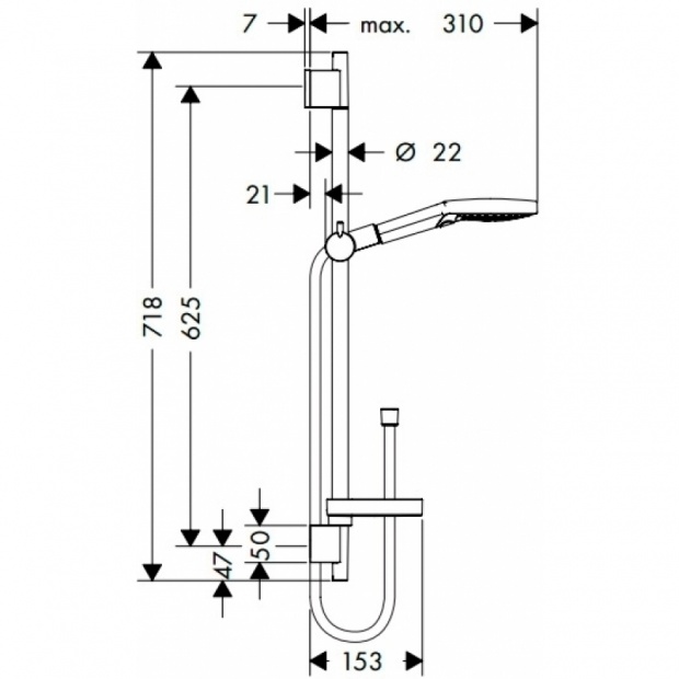 Душевой гарнитур HANSGROHE RAINDANCE SELECT (26630000)