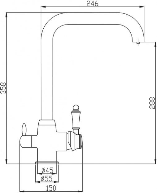 Смеситель для кухонной мойки Steel Hammer (SH 725 BLACK BR)