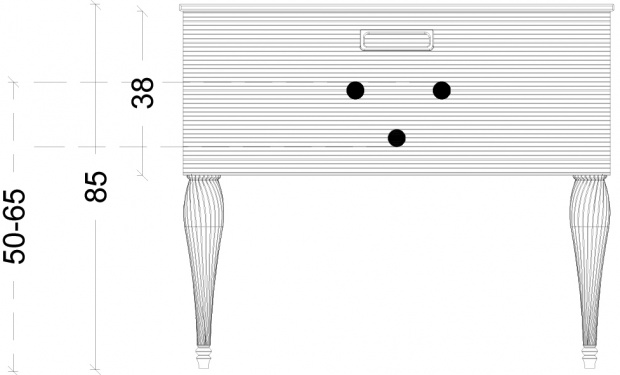 Комплект мебели Armadi Art Vallessi Avangarde Linea 100 белая, с прямоугольной раковиной без смесителя