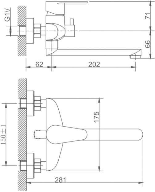 Смеситель для ванны с душем Haiba HB60801-2