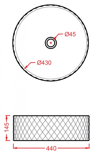 Раковина накладная ARTCERAM ROMBO 45 (OSL009V01.00)