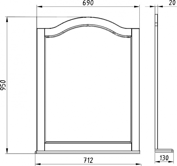 Комплект мебели ASB-Woodline Модерн 85 белая, патина серебро