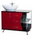 Комплект мебели Bellezza Рио 90 L красная с черным - фото №3