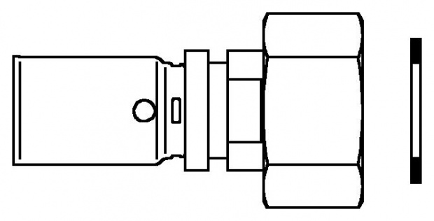 Переходник Oventrop Cofit P 16хG1/2" никелированный, с накидной гайкой