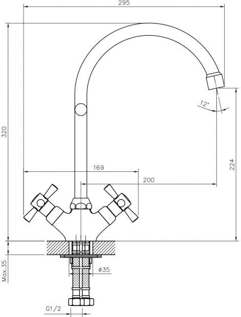 Смеситель для кухни Decoroom SO51 SO51028-Red