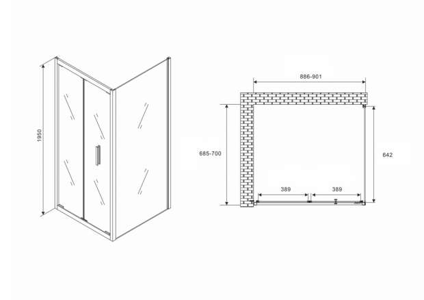 Душевой уголок ABBER SONNENSTRAND 90x70x195 (AG07090B-S70B)