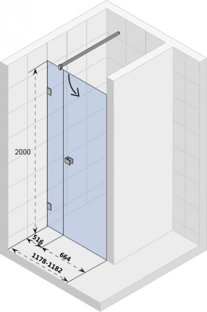 Душевая дверь Riho Scandic 118.2x200 (GX0722002)