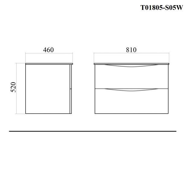 Тумба с раковиной BOND CUBE 80 (T01805-S05W) белая матовая