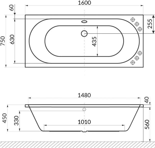 Акриловая ванна Excellent Oceana WAEX.OCE16.SMART 160x75