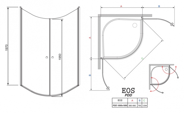 Душевой уголок RADAWAY EOS PDD 100x100x195 (37623-01-01N)