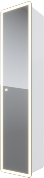 Шкаф-пенал с зеркалом Dreja Point 40 c подсветкой белый/универсальный