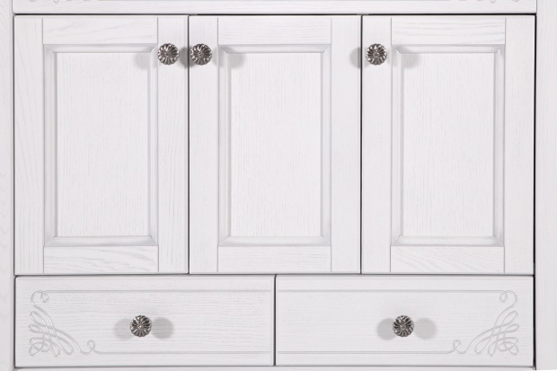 Комплект мебели ASB-Woodline Салерно 80 белая, патина серебро