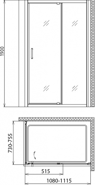 Душевой уголок Gemy Sunny Bay 111.5x75.5x190 (S28191C-A75)