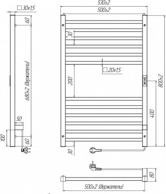 Полотенцесушитель электрический Indigo Attic LСLATCE80-50IYRt желтый