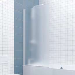 Шторка на ванну Kubele DE020 DE020P601-MAT-WTMT-75х150 150х75, профиль белый матовый, стекло матовое