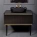 Комплект мебели Armadi Art Vallessi Avangarde Canale 100 черная, с накладной раковиной - фото №3