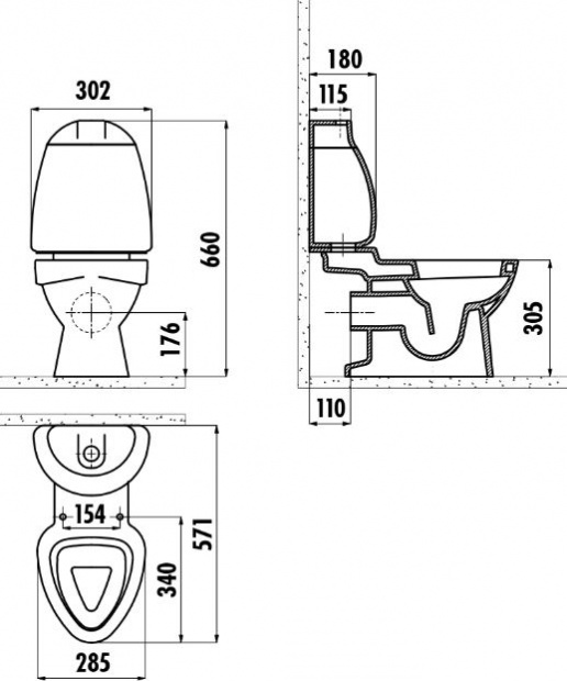 Чаша унитаза CREAVIT COCUK (CK310-11CB00E-0000+KC0802.01.0000E)