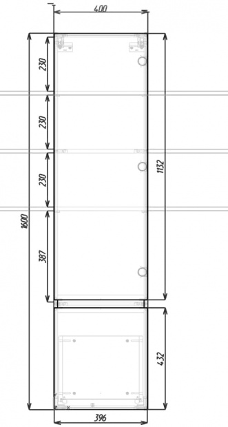 Шкаф-пенал Art&Max Techno 40 бетон лофт натуральный, L
