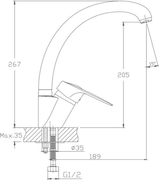 Смеситель для кухни Haiba HB4113