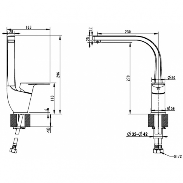 Смеситель для кухонной мойки BRAVAT LINE (F75299C-2)