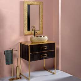 Комплект мебели Armadi Art Monaco 80 со столешницей черная, золото