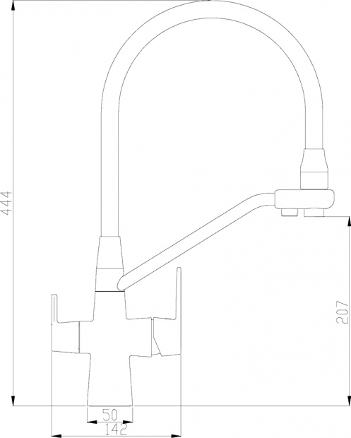 Смеситель для кухонной мойки Steel Hammer (SH 903-8 Satin)