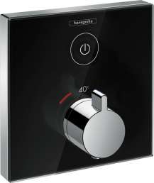 Термостат Hansgrohe ShowerSelect Glass 15737600 для душа, черный - хром
