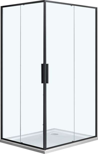 Душевой уголок Vincea Slim VSS-2SL8010CLB-R 100x80 R, профиль чёрный, стекло прозрачное