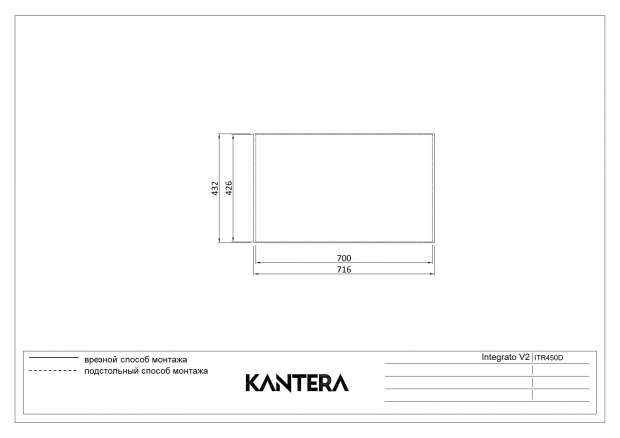 Мойка кухонная KANTERA INTEGRATO V2 75 (ITR450D/R 75 (K))